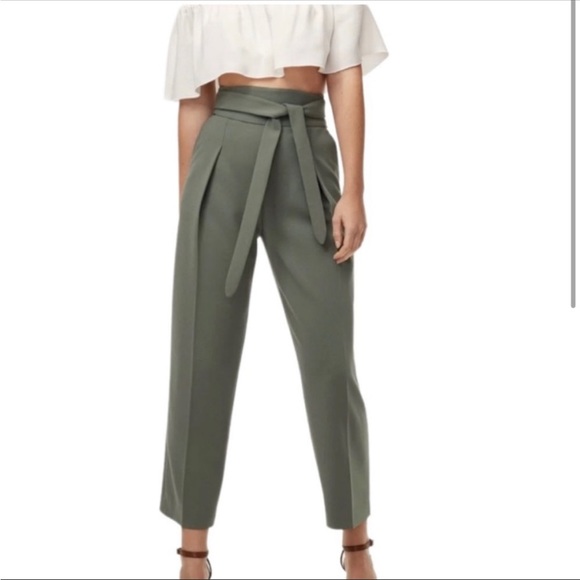 Aritzia Pants - Aritzia Wilfred Feuille High Wasited Tie Front Pants Sz 4